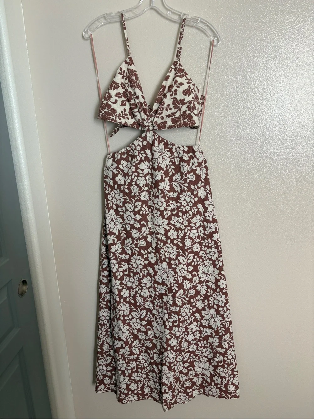 NEW Women’s Abercrombie & Fitch Julia Slip Cutout Maxi Dress Linen Cotton Medium